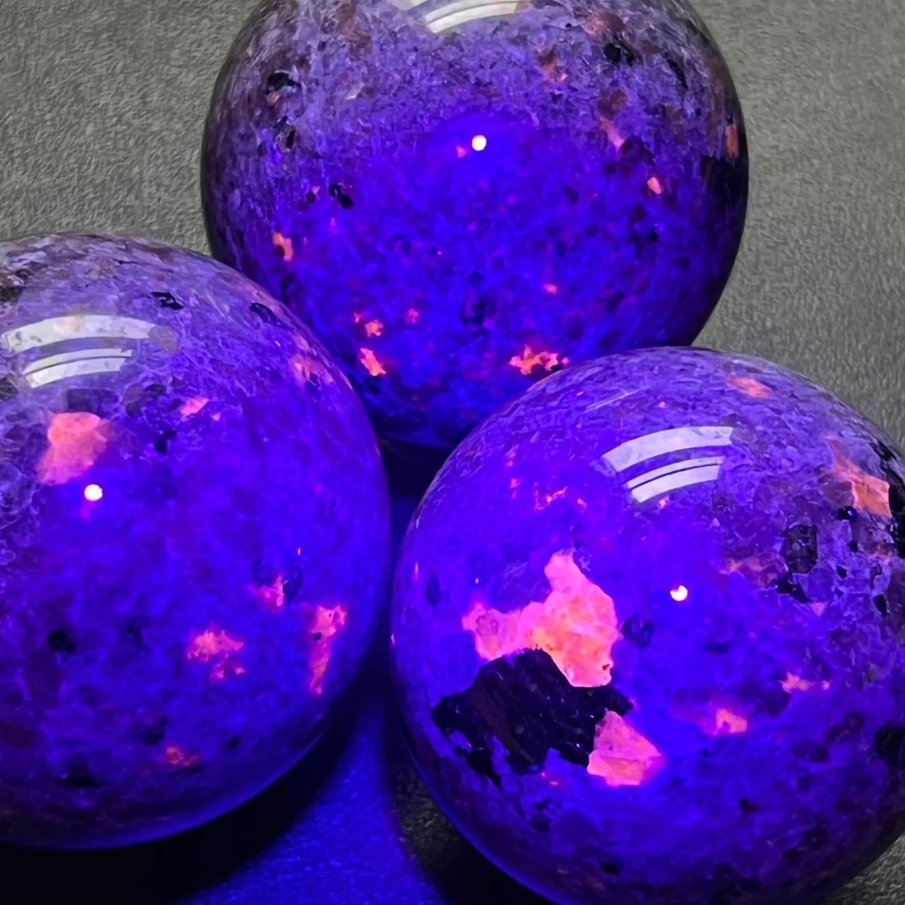 Large Syenite Polished Spheres (UV Reactive) Wholesale Carvings | Home & Living > Home Decor > Home Accents > Rocks & Geodes | Wiccan Center