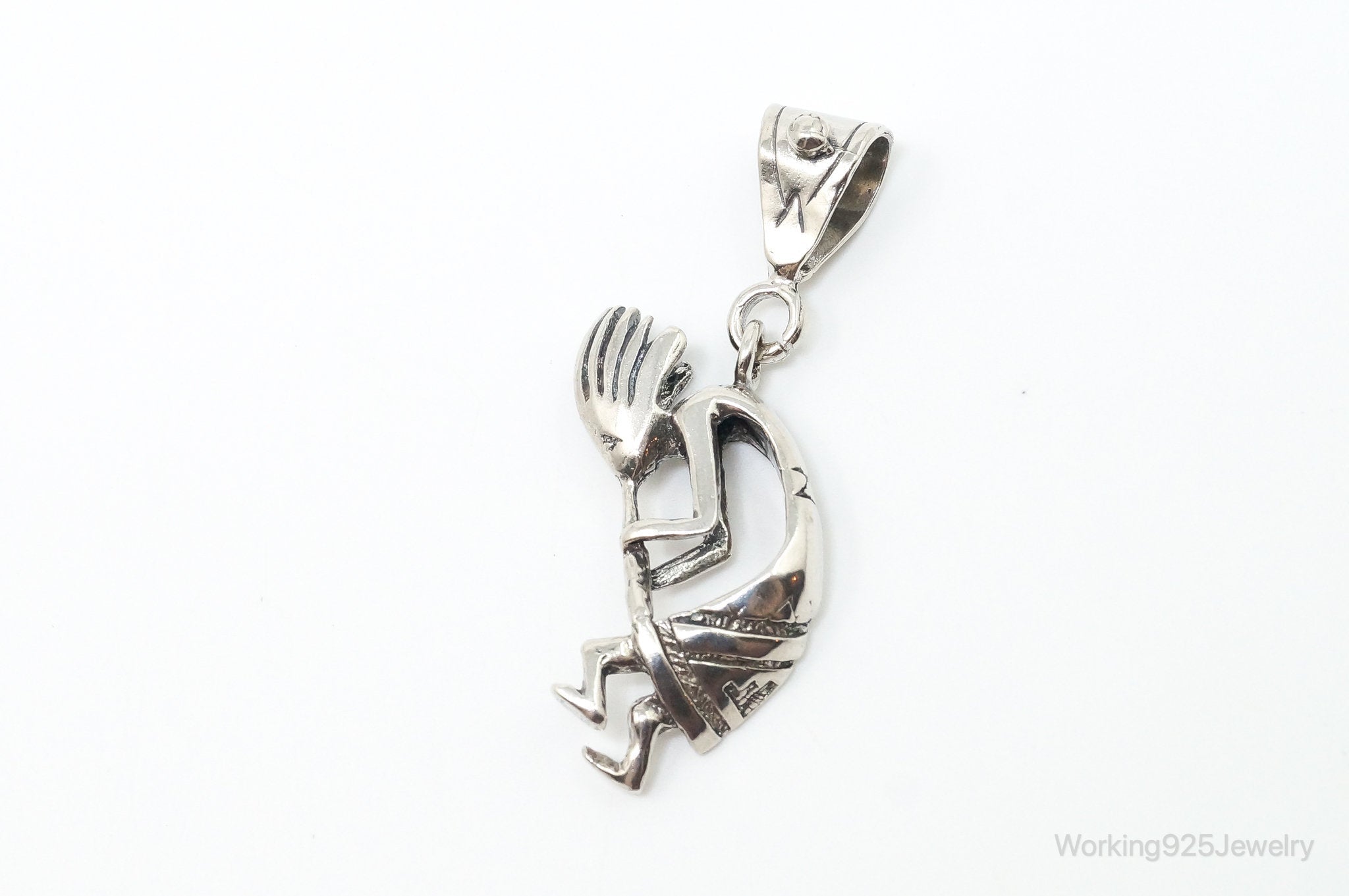 Large Vintage Native American Dancing Kokopelli Sterling Silver Pendant | Jewelry > Necklaces > Pendants | Wiccan Center