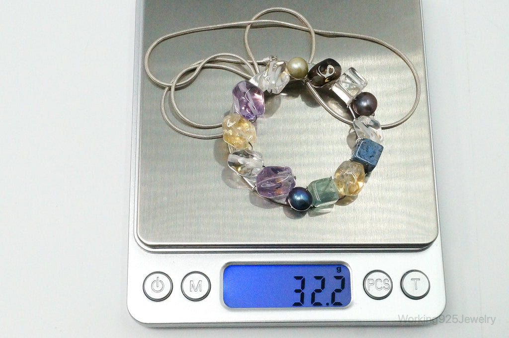Rare Tracey Mayer Multi Gem Modernist Style Sterling Silver Necklace | Jewelry > Necklaces > Pendants | Wiccan Center
