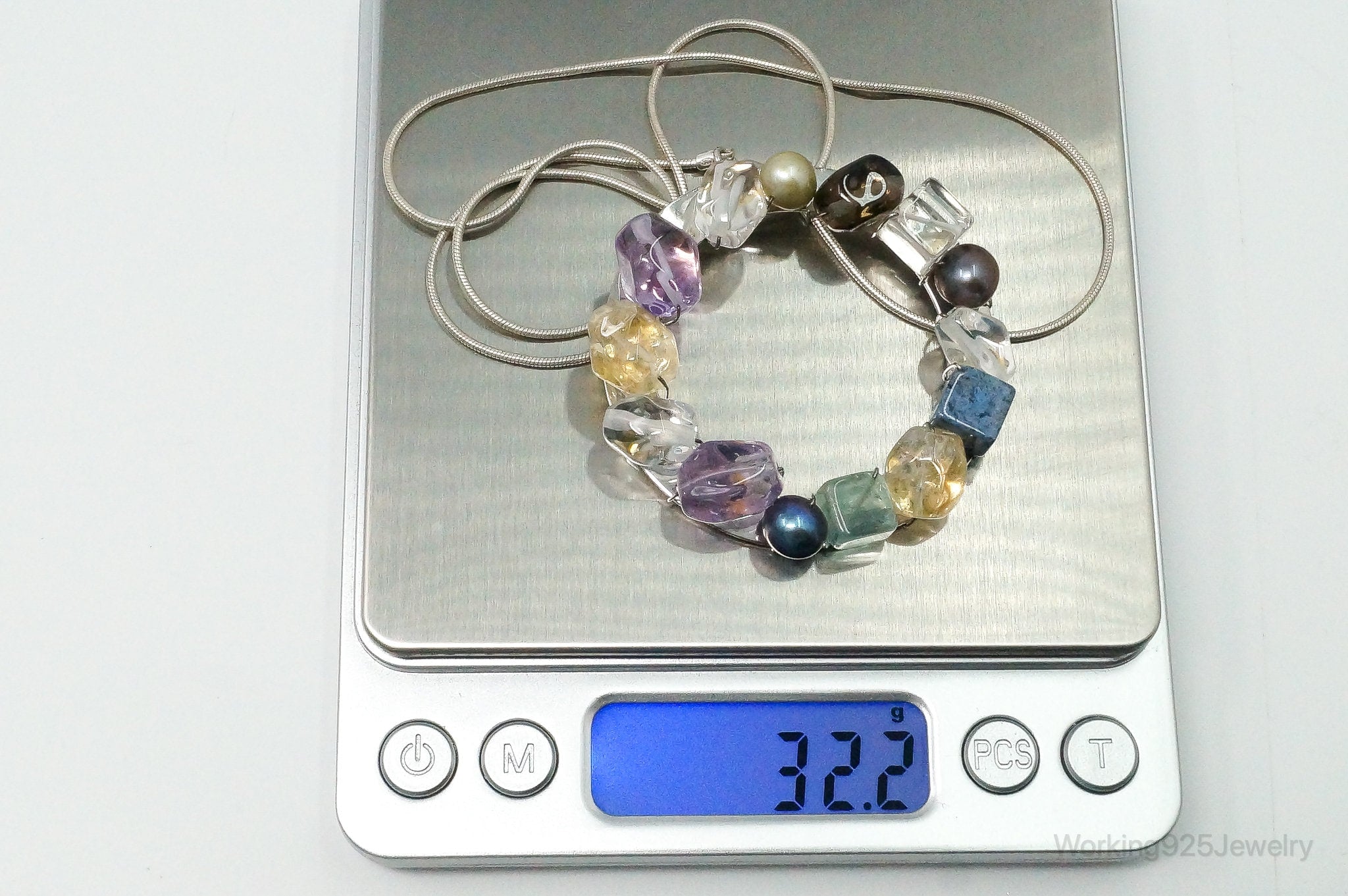 Rare Tracey Mayer Multi Gem Modernist Style Sterling Silver Necklace | Jewelry > Necklaces > Pendants | Wiccan Center