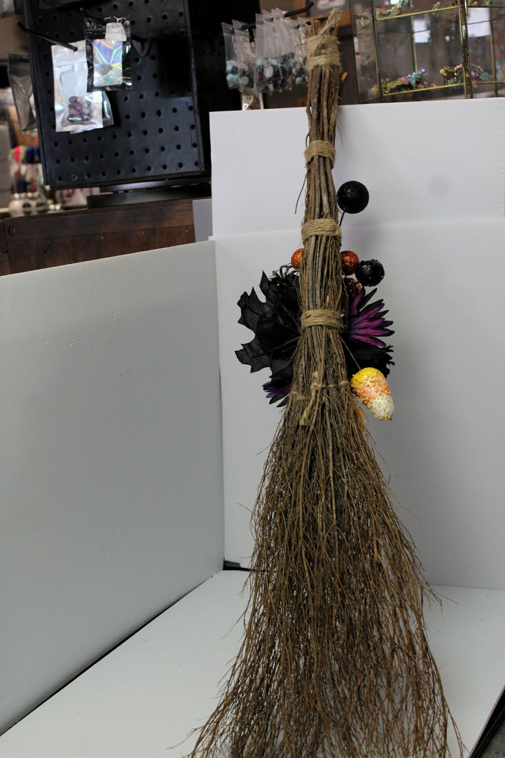 Candy Corn Witch Broom – Vanilla Scented | Decorative Pieces | Wiccan Center