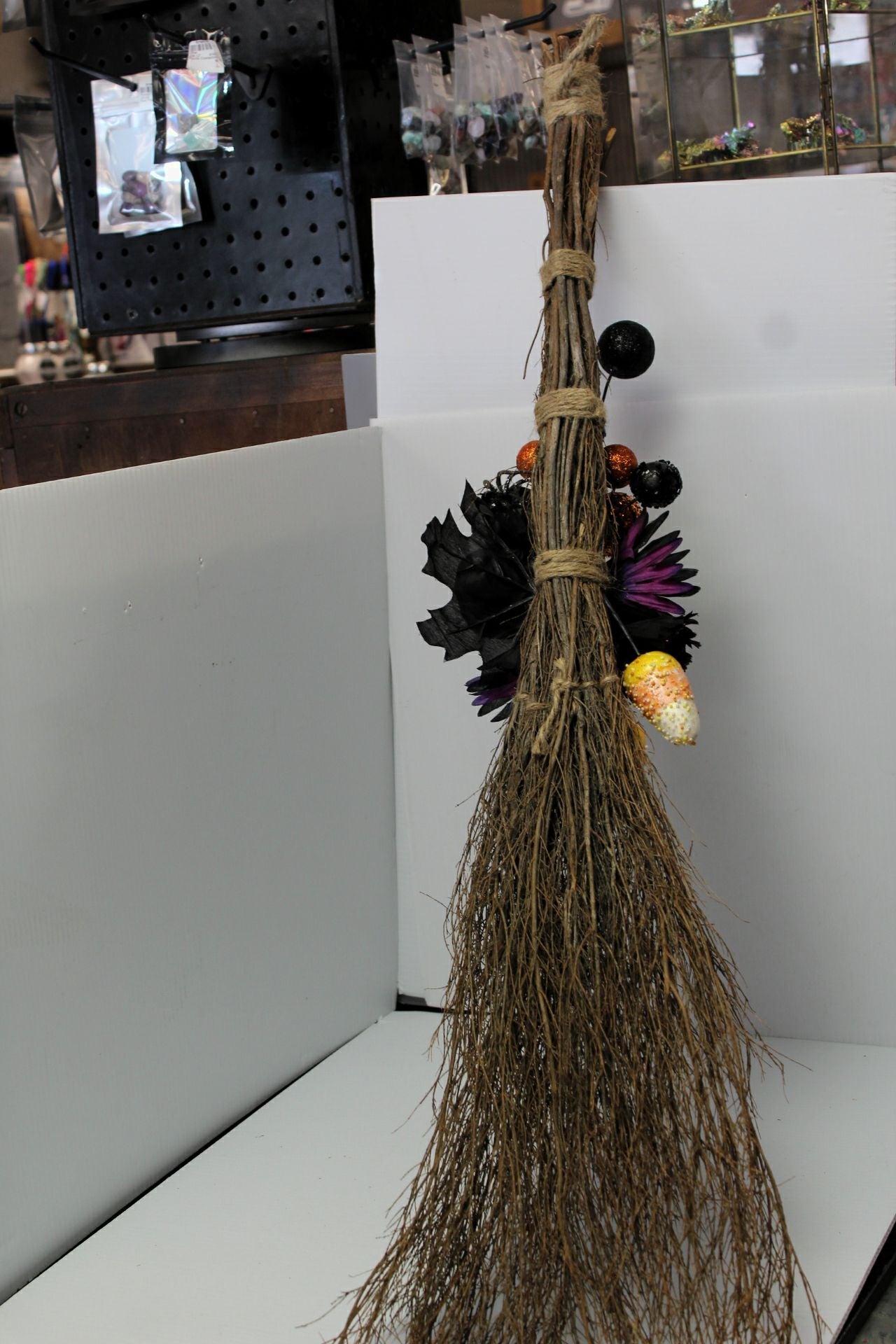 Candy Corn Witch Broom – Vanilla Scented | Decorative Pieces | Wiccan Center