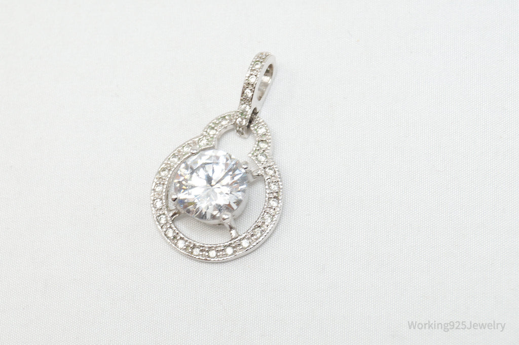 Vintage Art Deco CZ Sterling Silver Necklace Pendant | Jewelry > Necklaces > Pendants | Wiccan Center