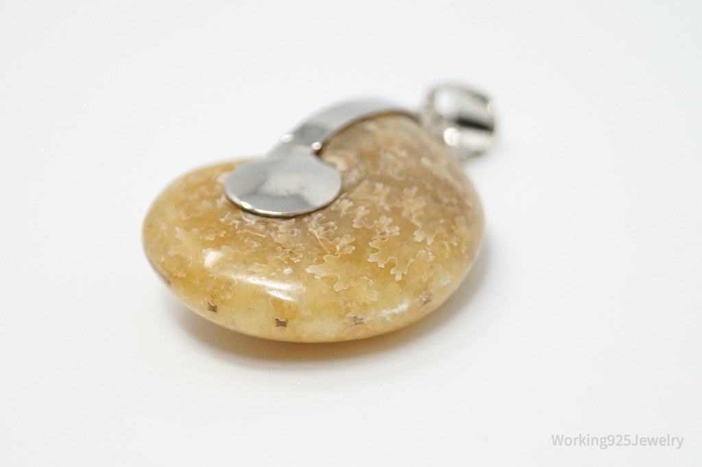Vintage Nautilus Fossil Shell Sterling Silver Chunky Necklace Pendant | Jewelry > Necklaces > Pendants | Wiccan Center