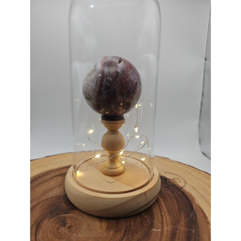 Druzy Ocean Jasper Sphere With Case 60mm