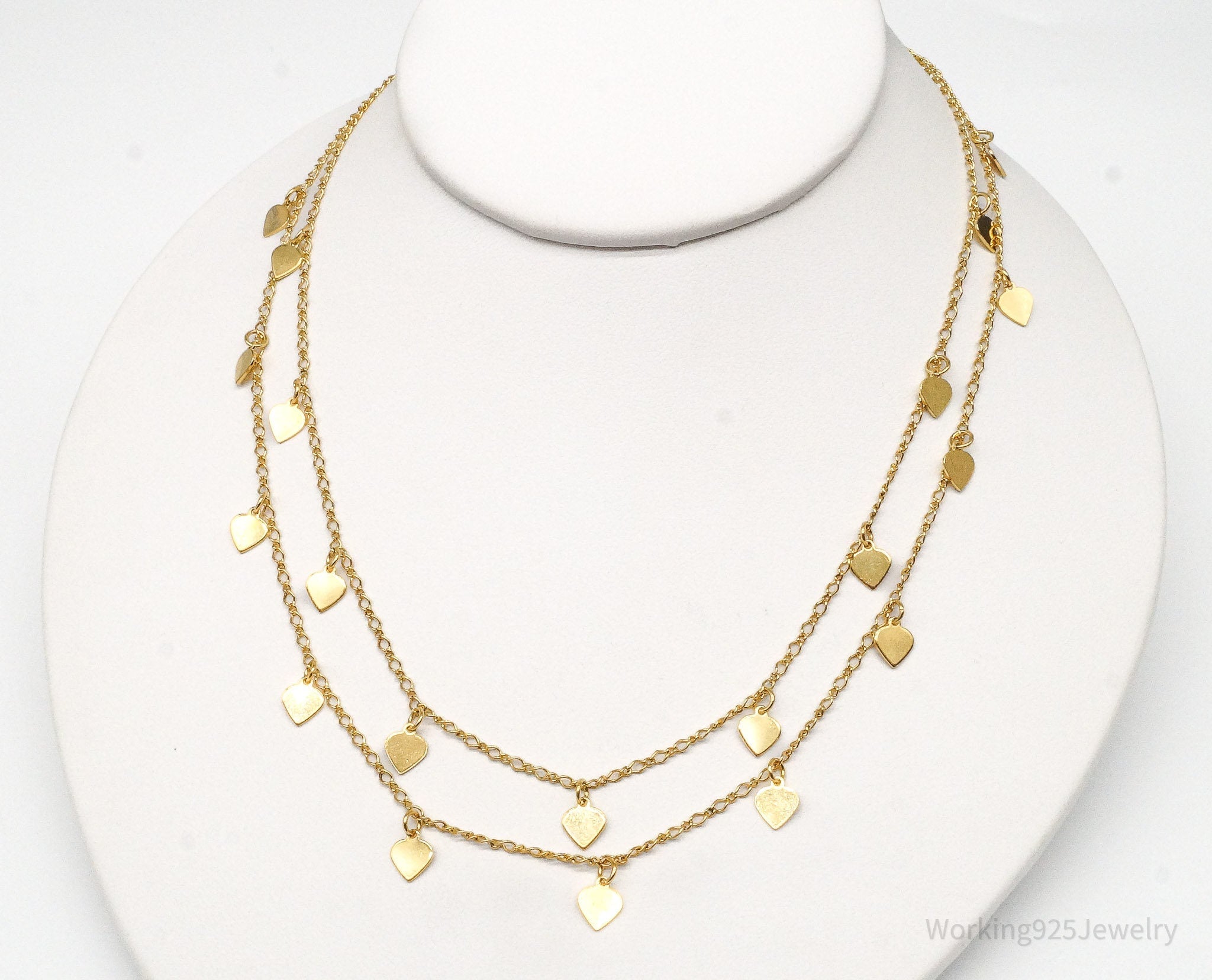 Vintage Galle 18K Yellow Gold Filled Heart Charms Necklace | Jewelry > Necklaces | Wiccan Center
