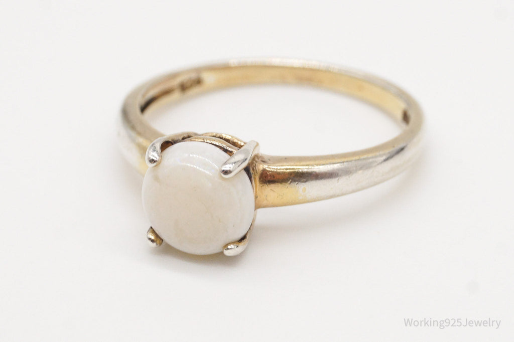 Vintage Designer DBJ White Opal Gold Vermeil Sterling Silver Ring - Size 7 | Jewelry > Rings | Wiccan Center