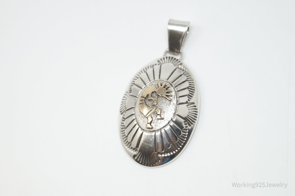 Vintage Handmade Native American Sampson Gray 14K Gold Sterling Silver Pendant | Jewelry > Necklaces > Pendants | Wiccan Center