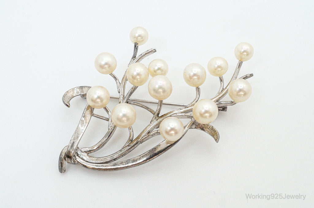 Large Antique Faux Pearl Sterling Silver Brooch Pin | Jewelry > Brooches, Pins & Clips | Wiccan Center
