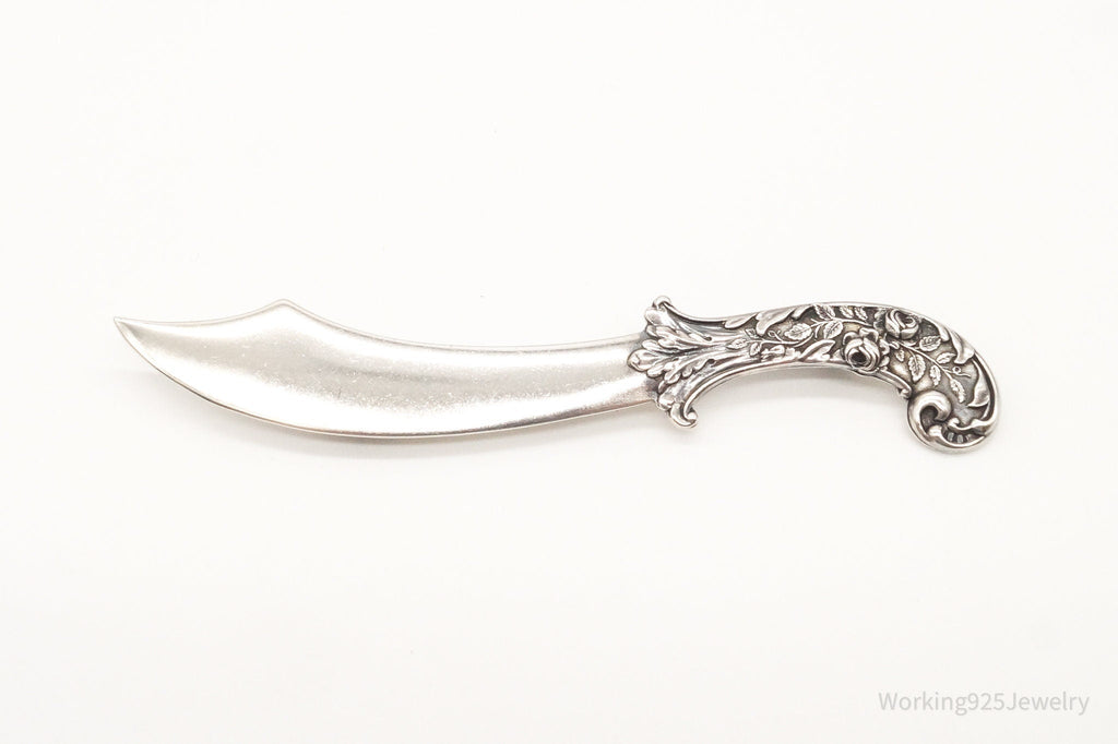 Large 1940s Victorian Revival Scimitar Sword Dagger Sterling Silver Pin Brooch | Jewelry > Brooches, Pins & Clips | Wiccan Center