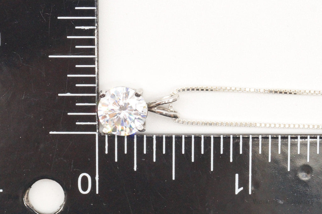 Vintage FAS Large Cubic Zirconia Sterling Silver Necklace | Jewelry > Necklaces > Pendants | Wiccan Center