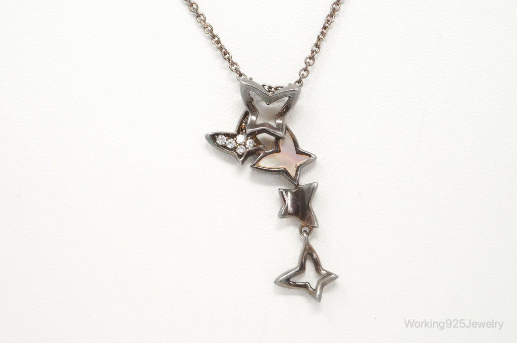 Folli Follie Mother Of Pearl Cubic Zirconia Butterflies Sterling Silver Necklace | Jewelry > Necklaces > Pendants | Wiccan Center
