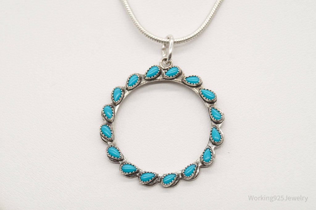 Vintage Native American Turquoise Sterling Silver Necklace | Jewelry > Necklaces > Pendants | Wiccan Center