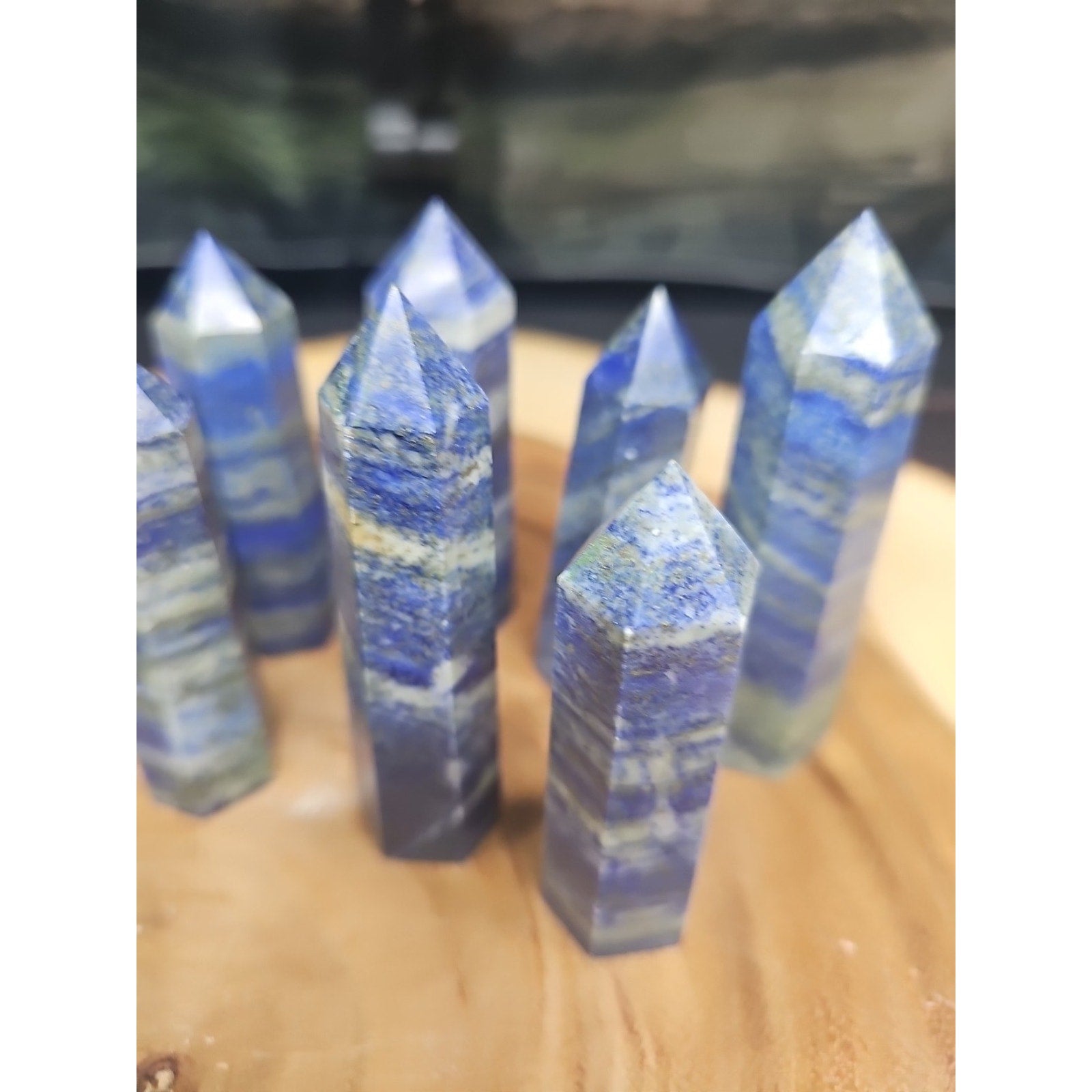Blue Lapis Lazuli & Pyrite Crystal Tower — Rare Generator Point from Brazil | CrystalCloud Company | Crystal Points & Towers | Wiccan Center