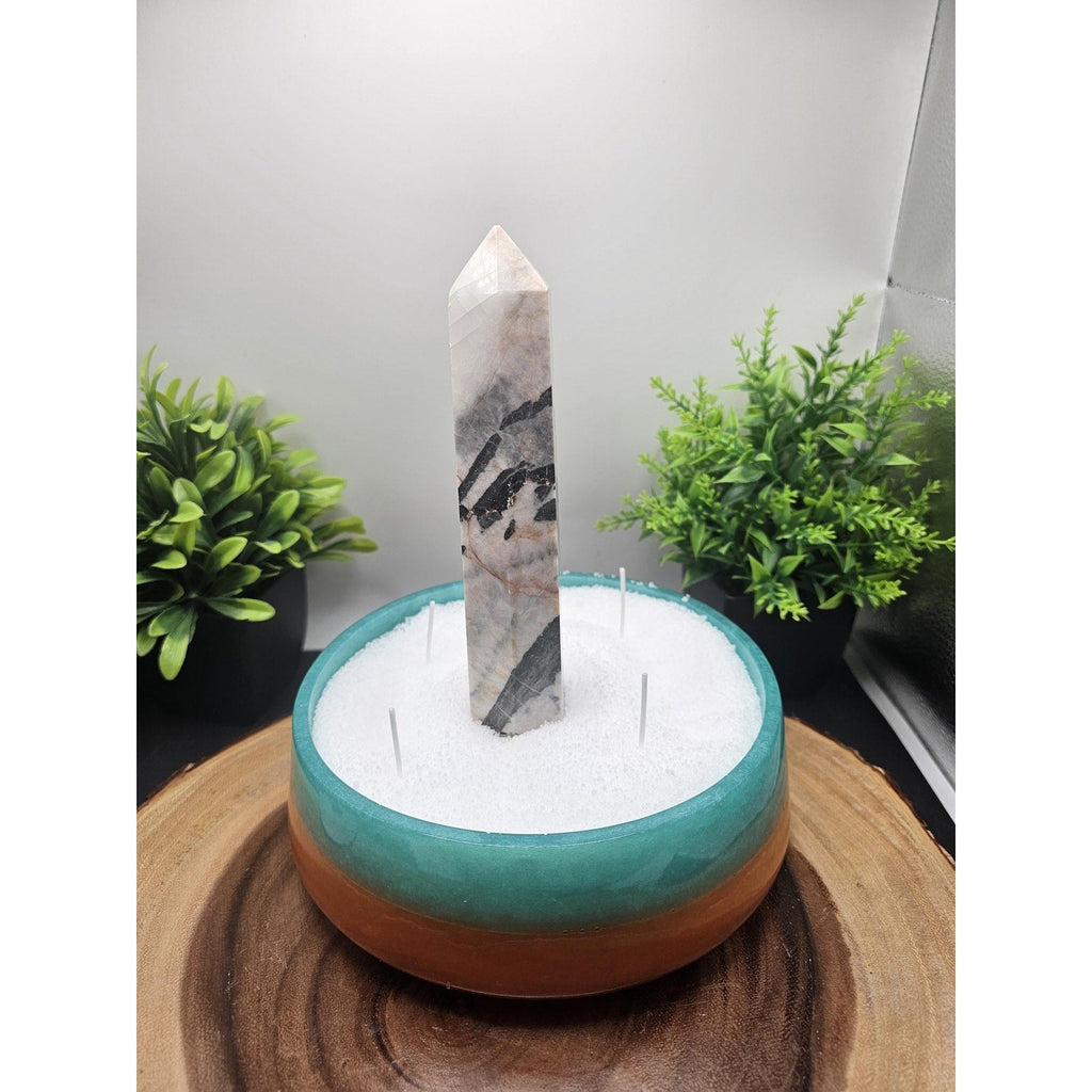 Zebra Stone resin candle