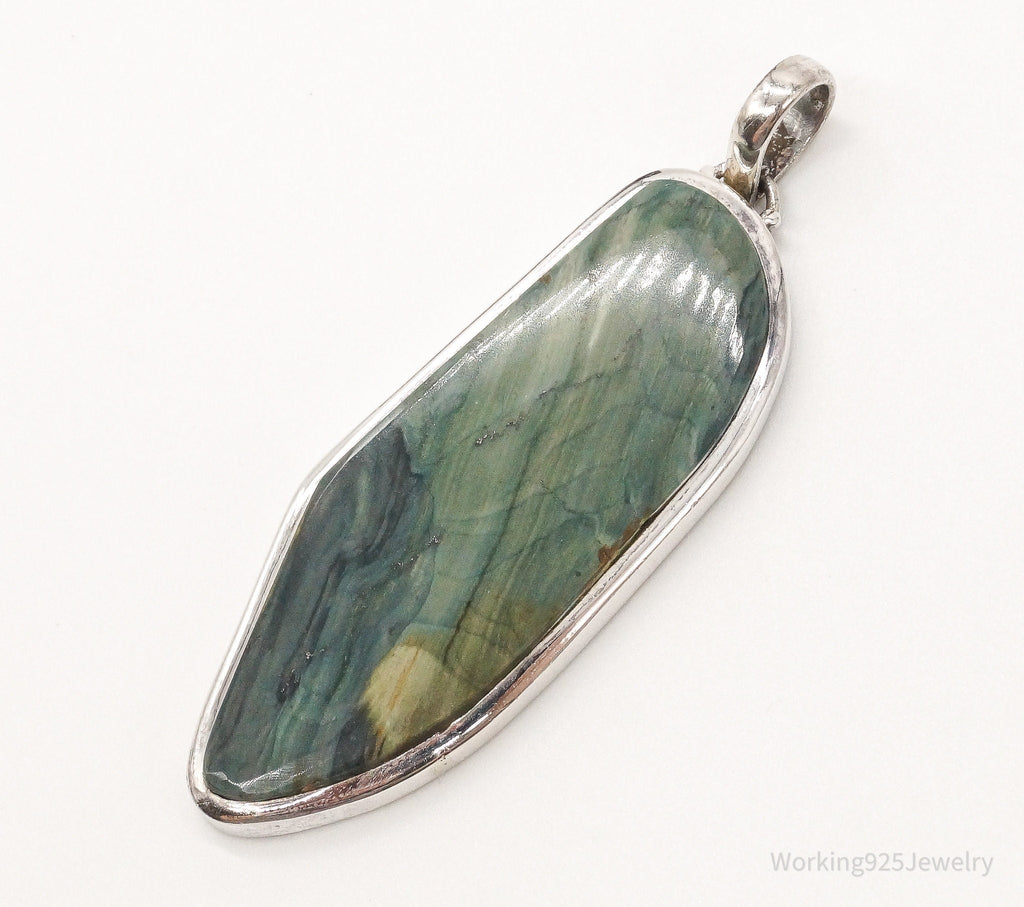 Vintage Large Jasper Sterling Silver Pendant | Jewelry > Necklaces > Pendants | Wiccan Center