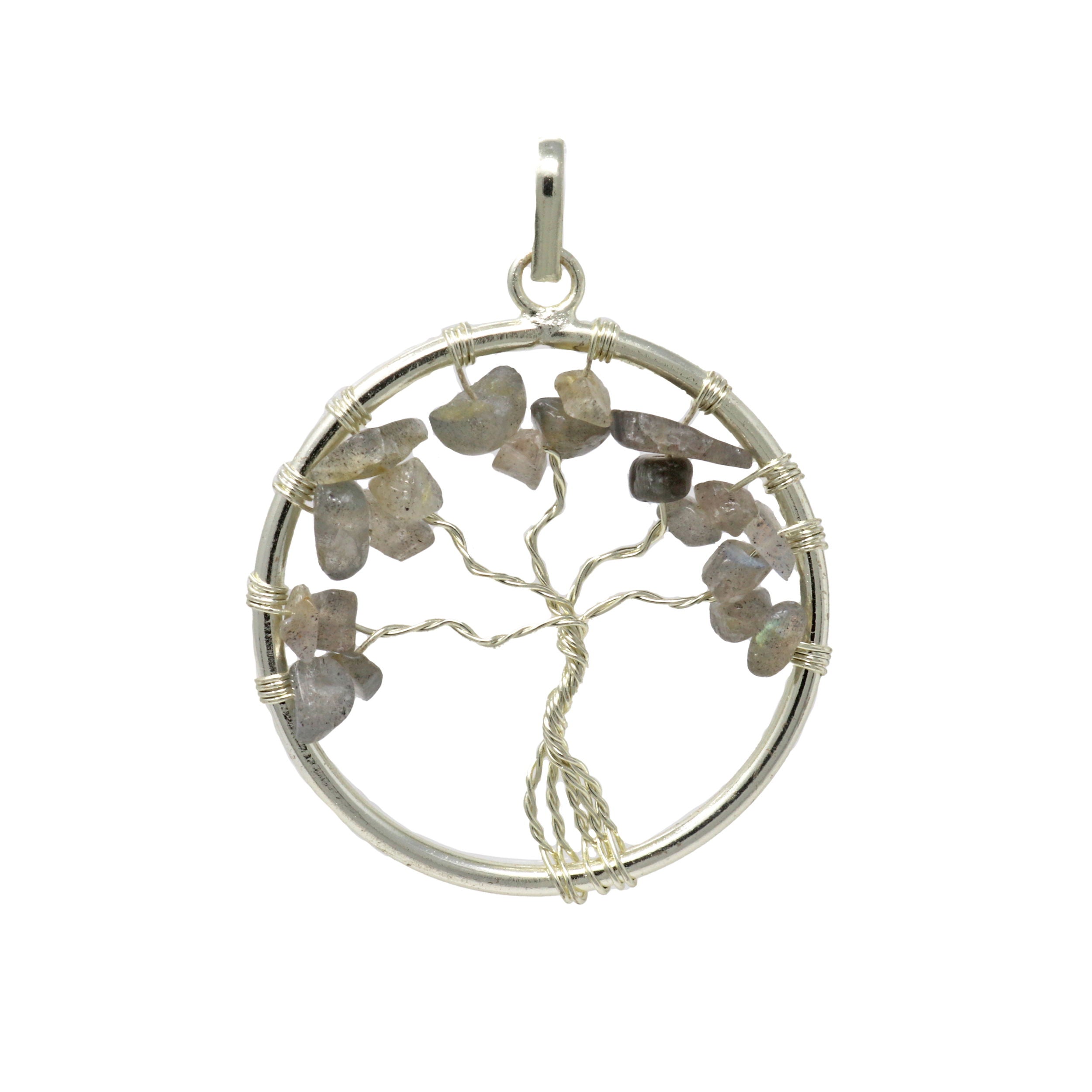 Labradorite Wire Wrapped Tree of Life Pendant - Sacred Geometry | Gemstone Jewelry > Pendants | Wiccan Center