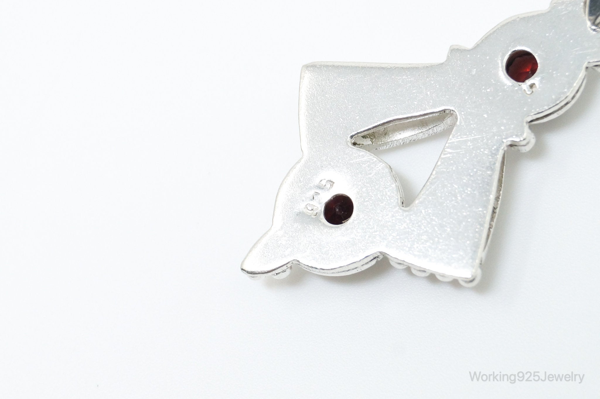 Vintage Garnet Bali Style Sterling Silver Dangle Pendant | Jewelry > Necklaces > Pendants | Wiccan Center
