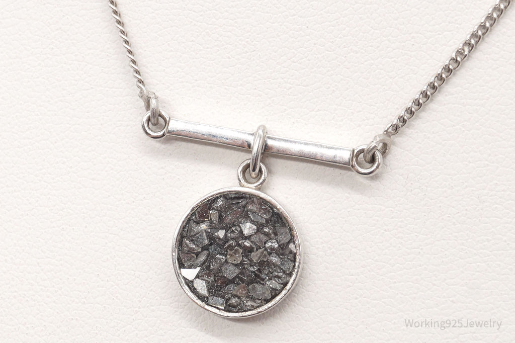 Vintage Druzy Quartz Modernist Sterling Silver Chain Necklace | Jewelry > Necklaces > Pendants | Wiccan Center