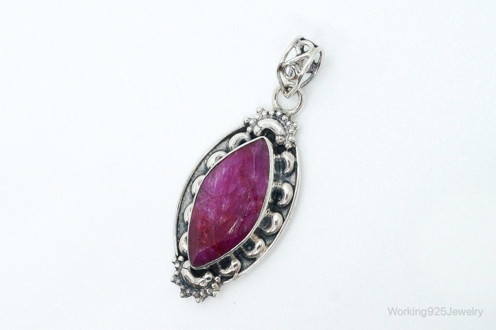 Vintage Large Natural Ruby Sterling Silver Pendant | Jewelry > Necklaces > Pendants | Wiccan Center