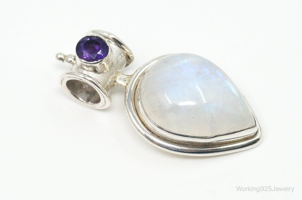 Large Vintage Supreme Jewelers Amethyst Moonstone Sterling Silver Pendant | Jewelry > Necklaces > Pendants | Wiccan Center