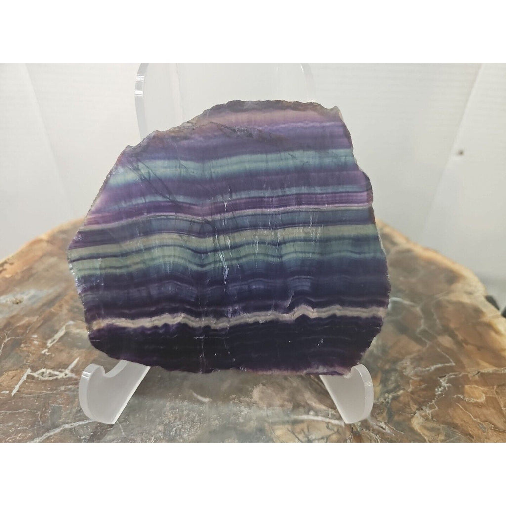 380G Natural beautiful Rainbow Fluorite Crystal flake original stone specimen | Mineral Specimens | Wiccan Center