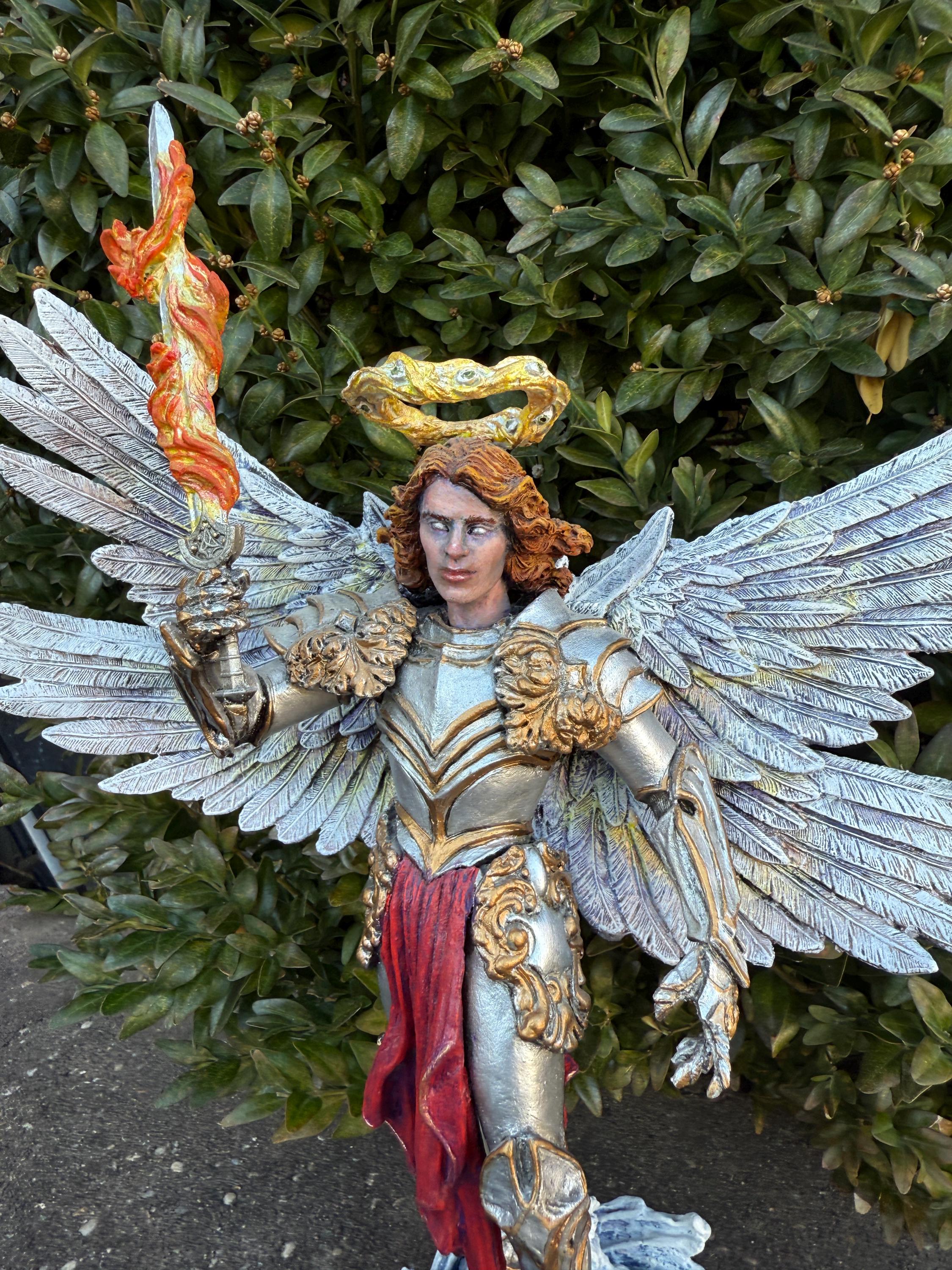 Saint Michael the Archangel Statue, Full Color | Mythological Figurine | Myths and Legends Statue| Guardian Angel Statue for Gothic Decor