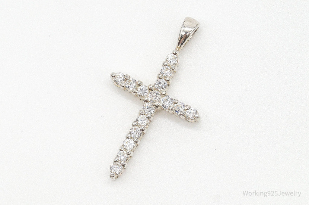 Vintage Designer Avon Cubic Zirconia Cross Sterling Silver Pendant | Jewelry > Necklaces > Pendants | Wiccan Center