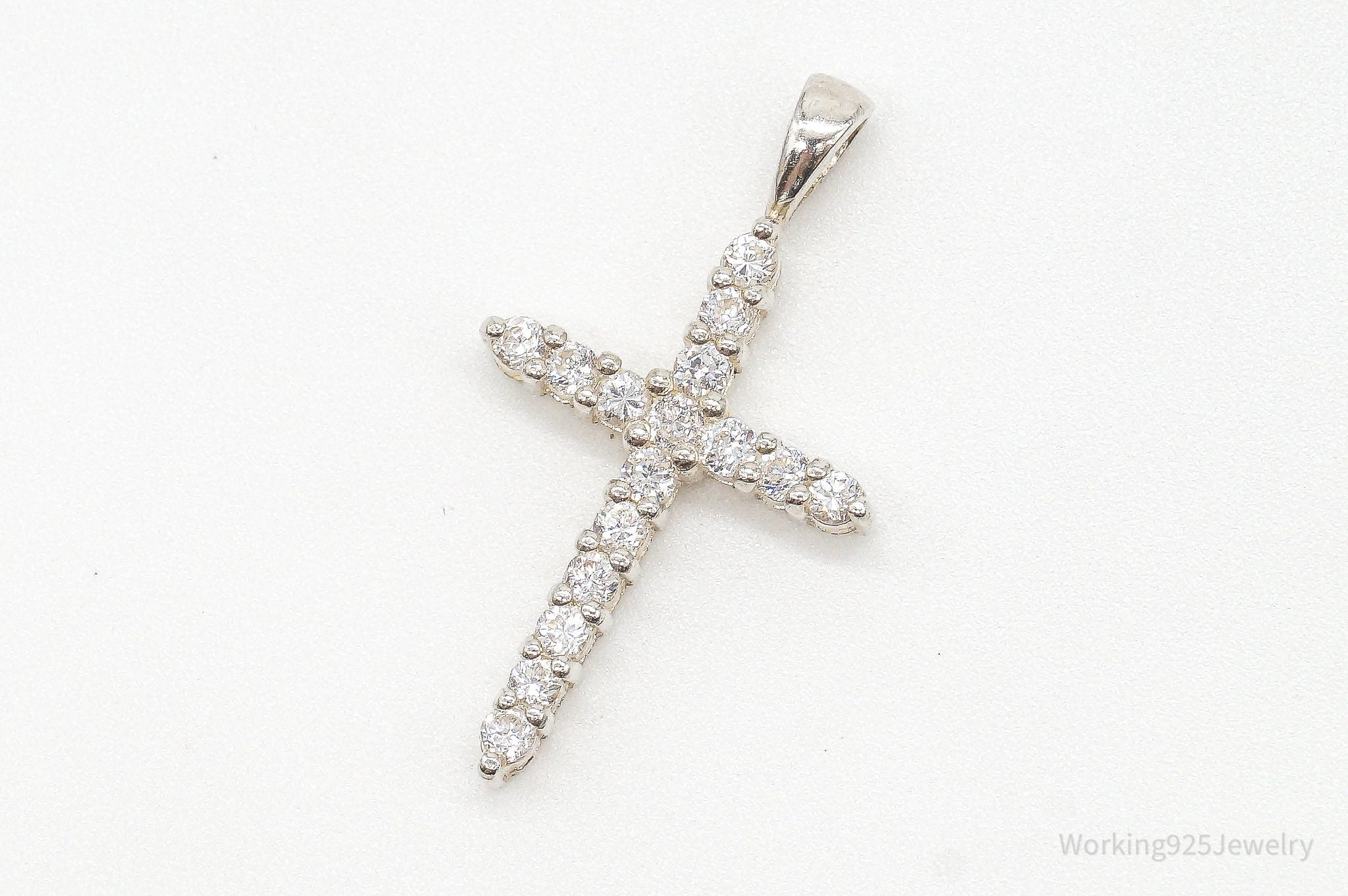 Vintage Designer Avon Cubic Zirconia Cross Sterling Silver Pendant | Jewelry > Necklaces > Pendants | Wiccan Center
