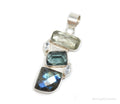 Vintage Large Labradorite Topaz Crystal Sterling Silver Necklace Pendant | Jewelry > Necklaces > Pendants | Wiccan Center