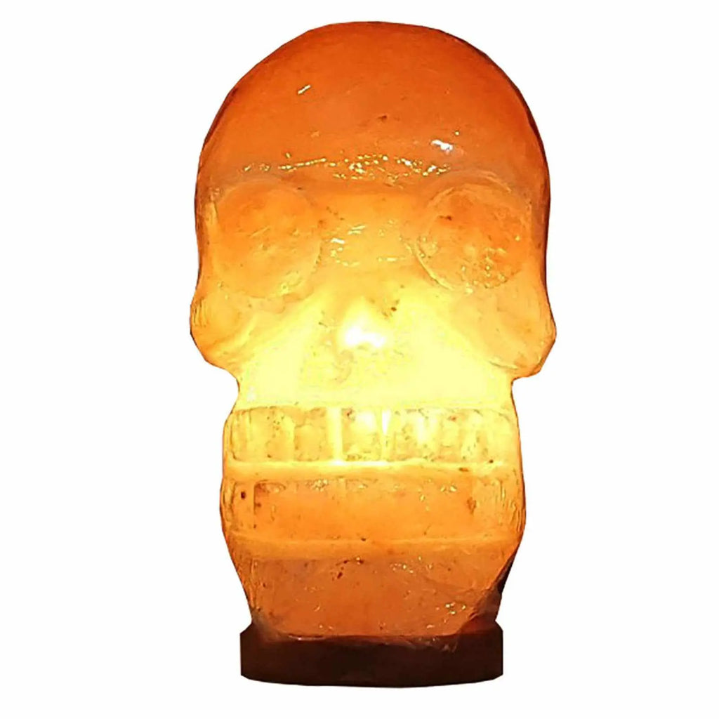 Skull Shaped Salt Lamp - 9.5" avg. - Cord, Bulb, Dimmer | | Wiccan Center