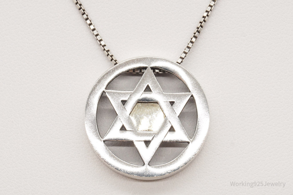 Vintage Star Of David Brass Copper Sterling Silver Necklace | Jewelry > Necklaces > Pendants | Wiccan Center