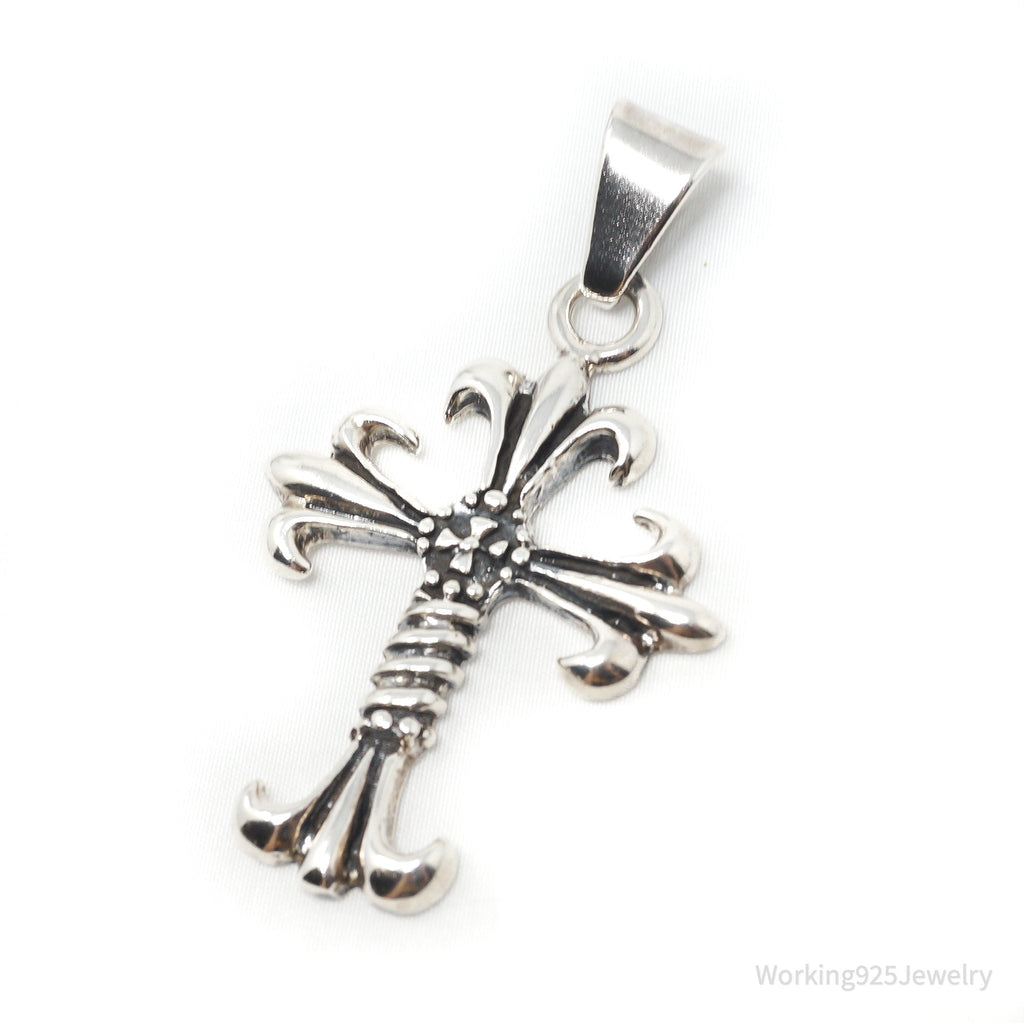 Vintage Large Cross Sterling Silver Necklace Pendant | Jewelry > Necklaces > Pendants | Wiccan Center