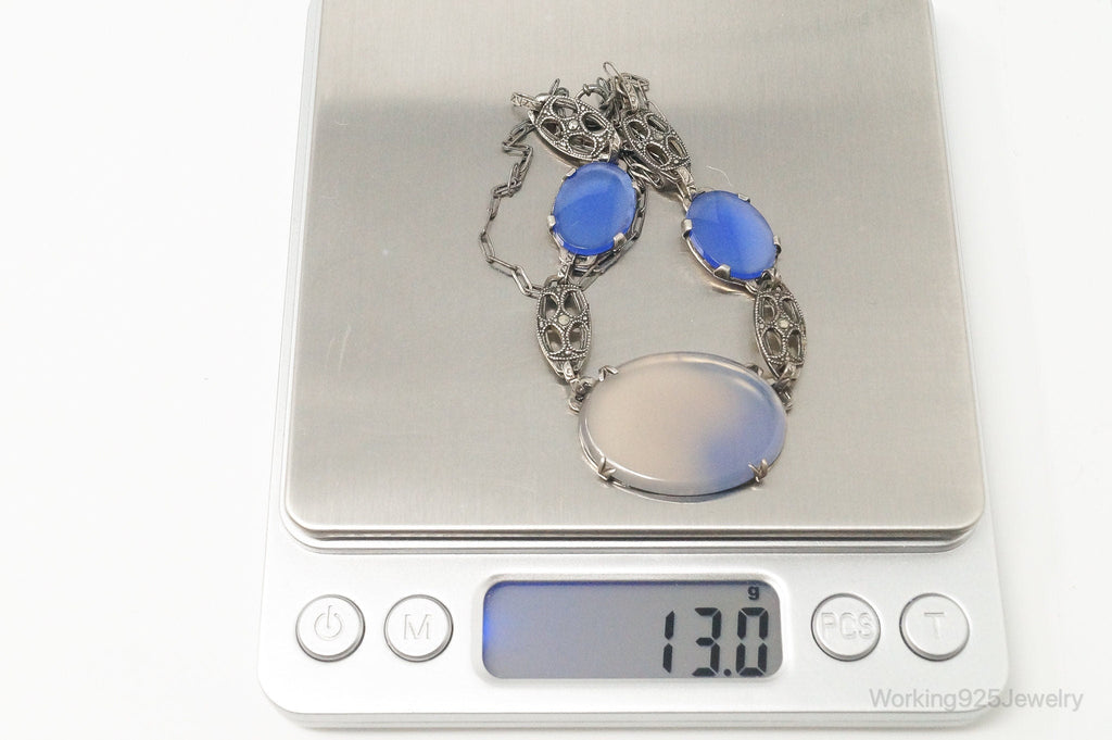 Antique Glass Sterling Silver Filigree Necklace | Jewelry > Necklaces > Pendants | Wiccan Center