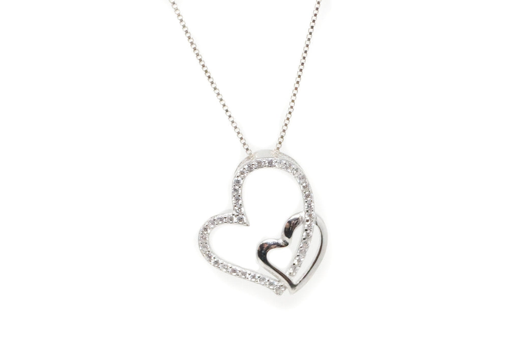 Vintage Open Hearts Collection CZ Sterling Silver Necklace Pendant | Jewelry > Necklaces > Pendants | Wiccan Center