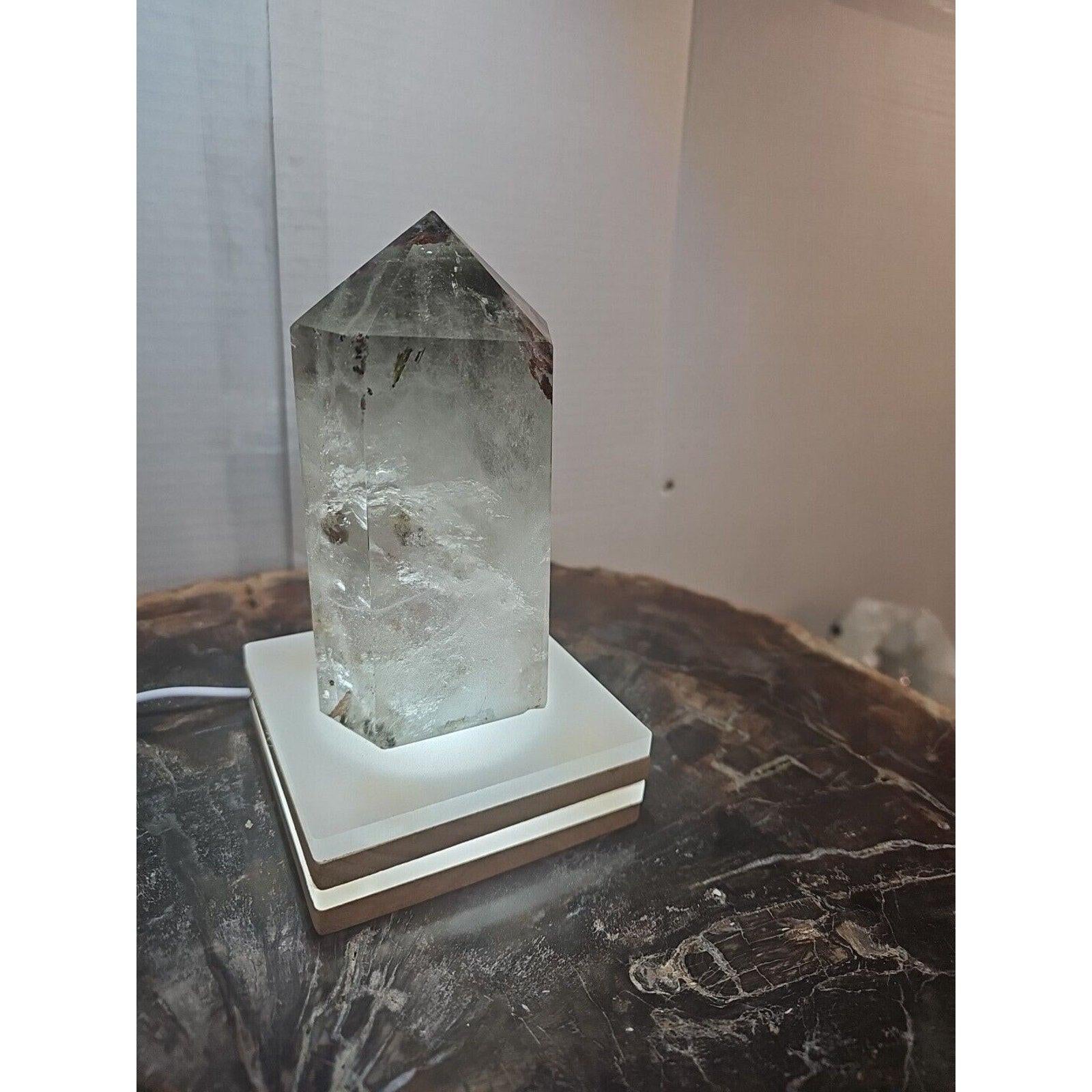 Madagascar Green Ghost Phantom Quartz Obelisk - 1.73LB Vitreous Healing Point | CrystalCloud Company | Crystal Points & Towers | Wiccan Center