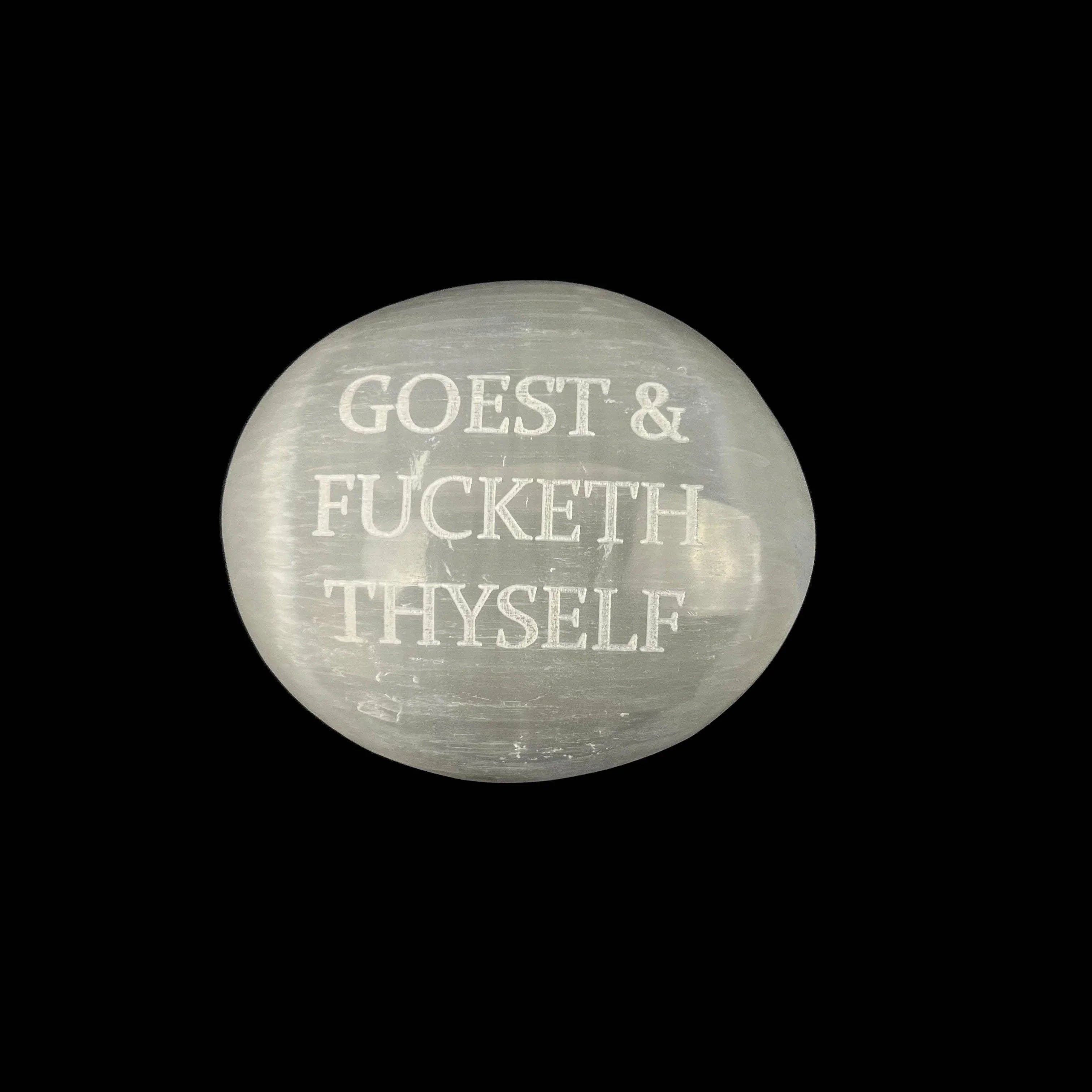 Humorous Selenite Palm Stones