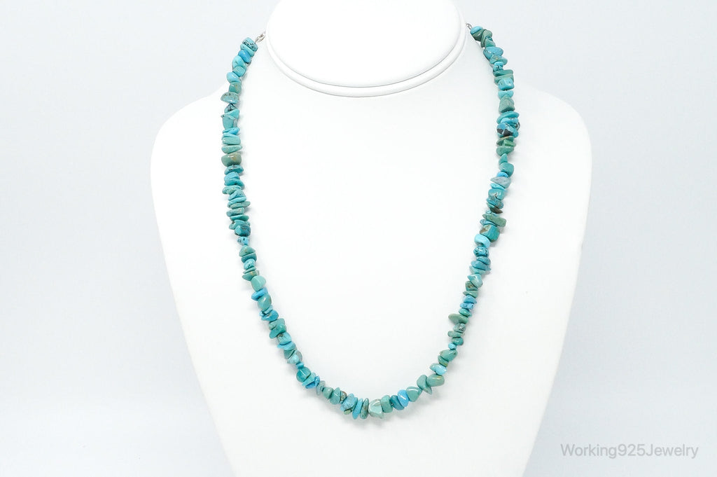 Vintage Southwestern Turquoise Beads Sterling Silver Necklace | Jewelry > Necklaces > Pendants | Wiccan Center