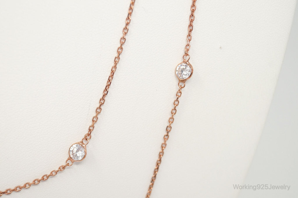Vintage Rose Gold Vermeil Cubic Zirconia Sterling Silver Necklace | Jewelry > Necklaces > Pendants | Wiccan Center