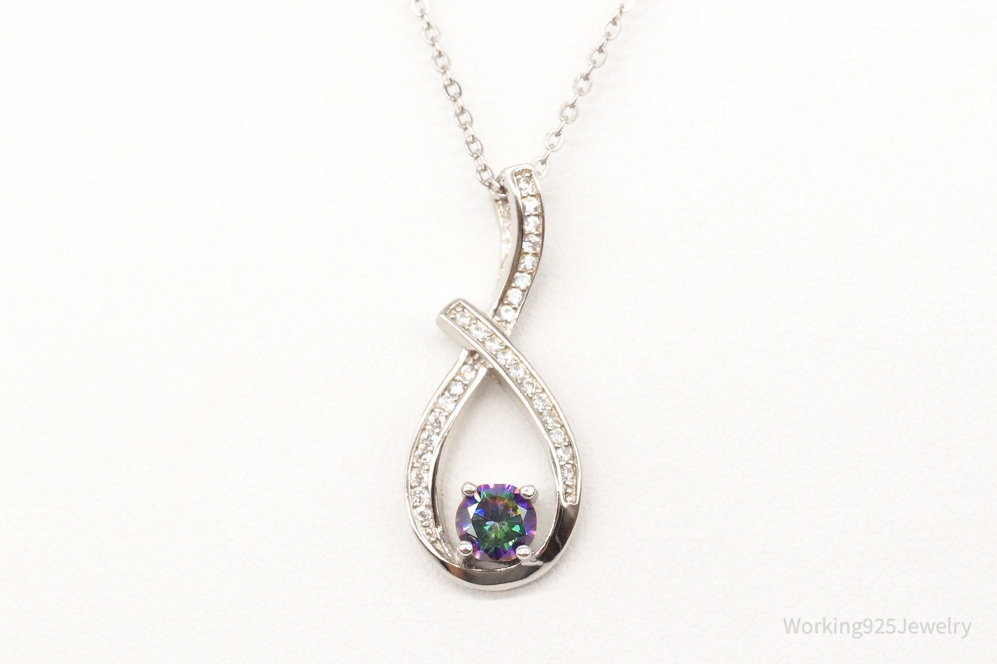 Designer Ryze Mystic Topaz Cubic Zirconia Sterling Silver Necklace | Jewelry > Necklaces > Pendants | Wiccan Center