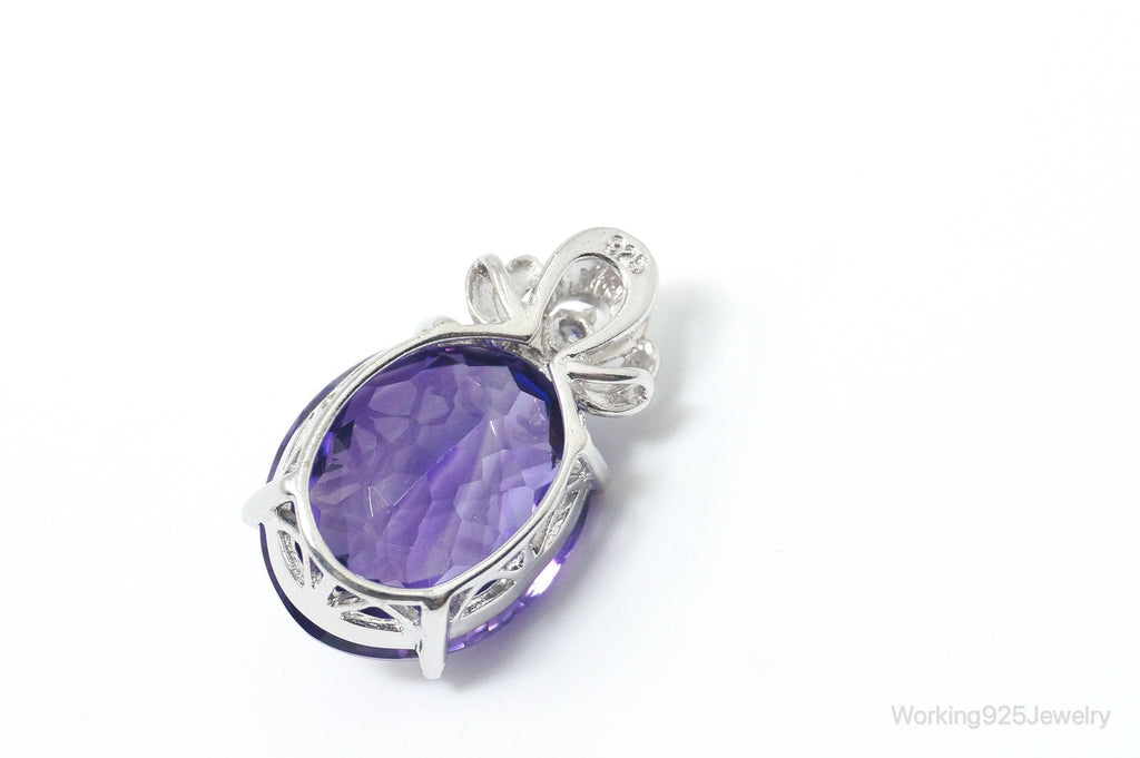 Vintage Amethyst Cubic Zirconia Sterling Silver Necklace Pendant | Jewelry > Necklaces > Pendants | Wiccan Center