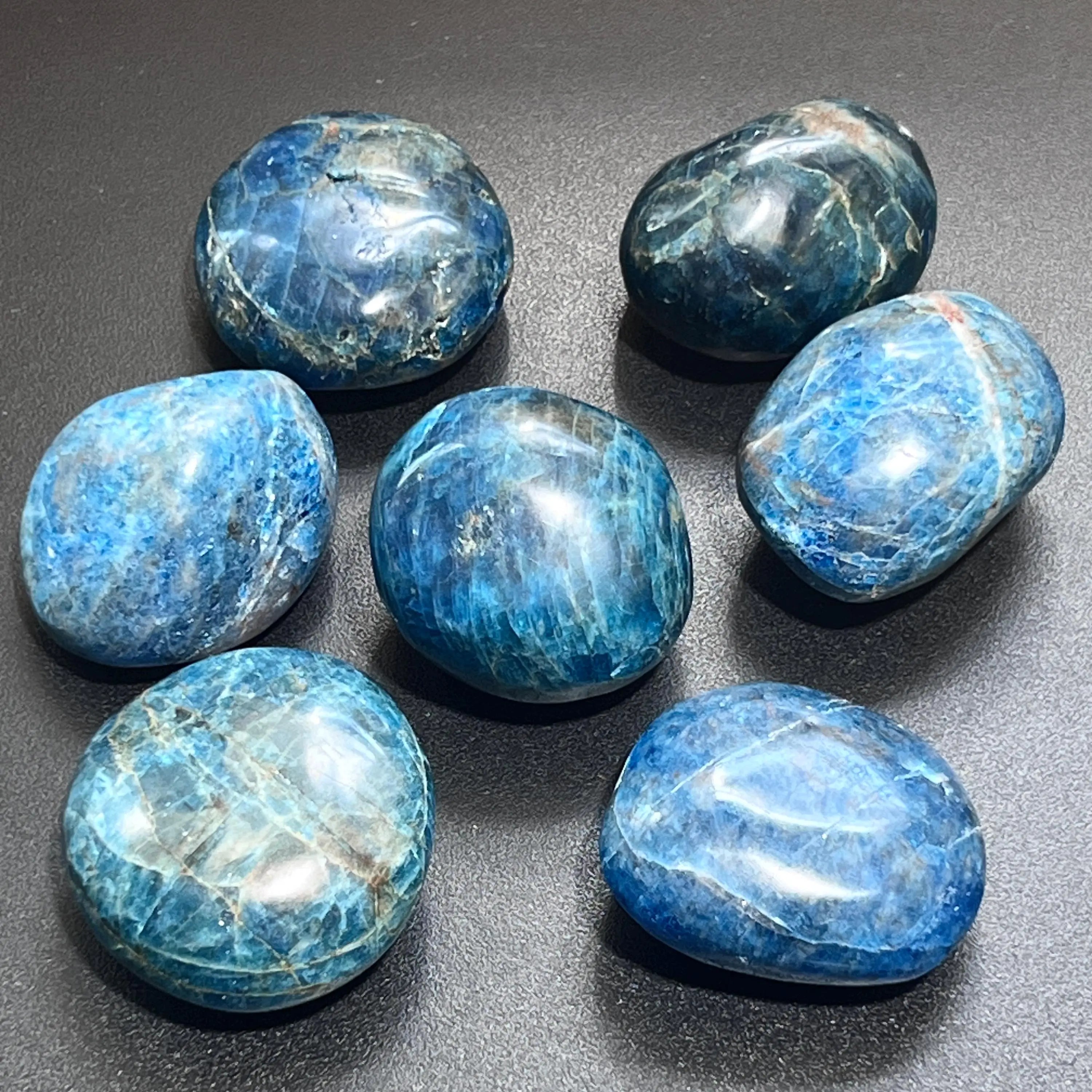 Blue Apatite Large Freeform Palm Stones (2 to 2.5 Inches) Polished Carving Gemstones | Home & Living > Home Decor > Home Accents > Rocks & Geodes | Wiccan Center