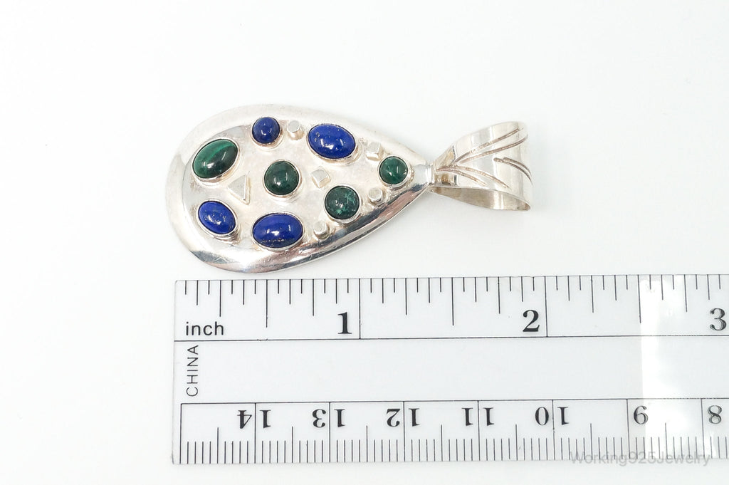 Large Desert Rose Trading Lapis Lazuli Malachite Sterling Silver Pendant | Jewelry > Necklaces > Pendants | Wiccan Center