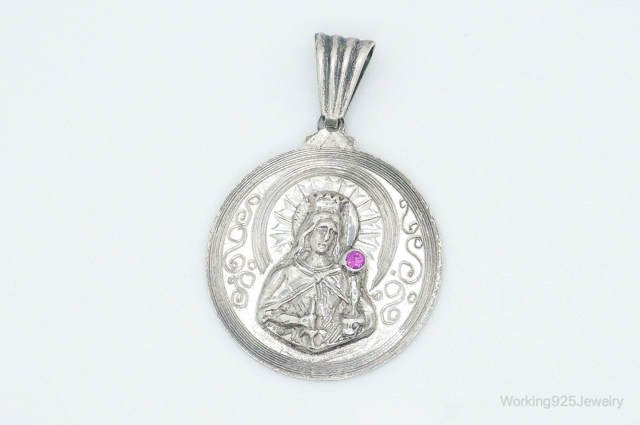Vintage Ruby Religious Sterling Silver Pendant Charm | Jewelry > Necklaces > Pendants | Wiccan Center