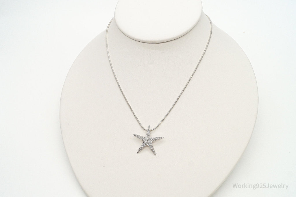 Cubic Zirconia Starfish Sterling Silver Necklace | Jewelry > Necklaces > Pendants | Wiccan Center