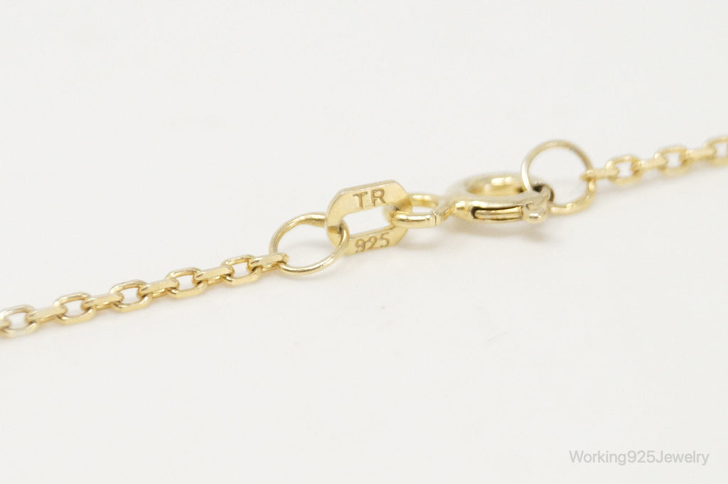 Vintage Gold Vermeil Cubic Zirconia Sterling Silver Necklace | Jewelry > Necklaces > Pendants | Wiccan Center