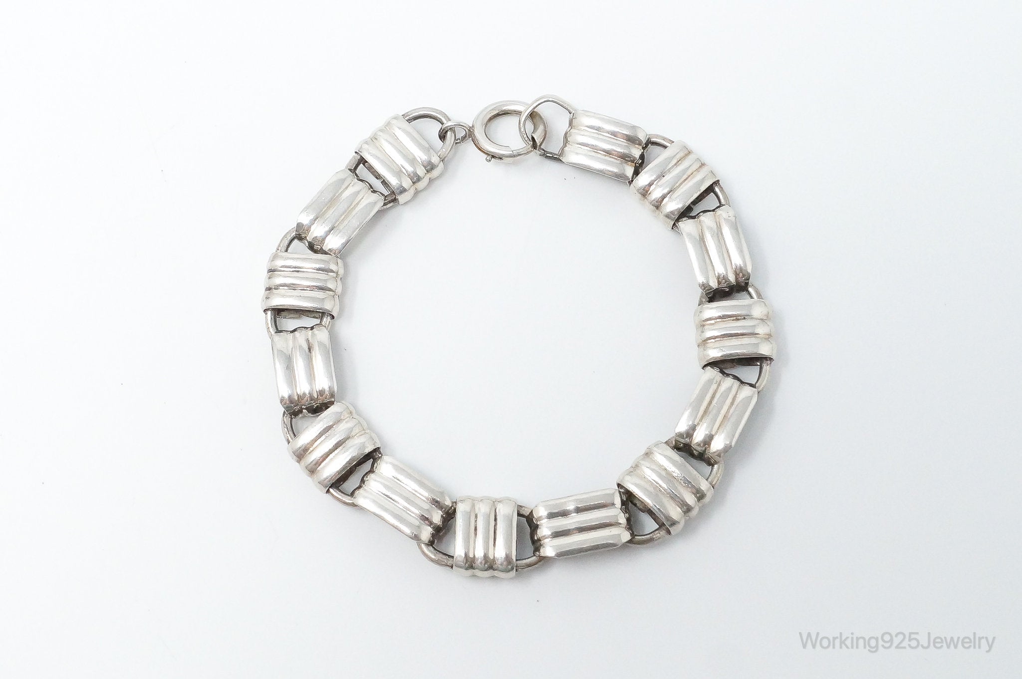 Vintage Designer Napier Modern Large Links Sterling Silver Bracelet | Jewelry > Bracelets | Wiccan Center