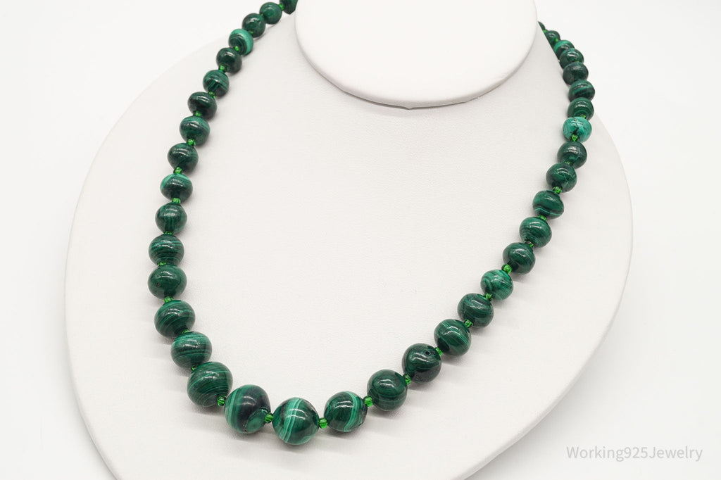 Vintage Green Malachite Bead Necklace | Jewelry > Necklaces > Pendants | Wiccan Center