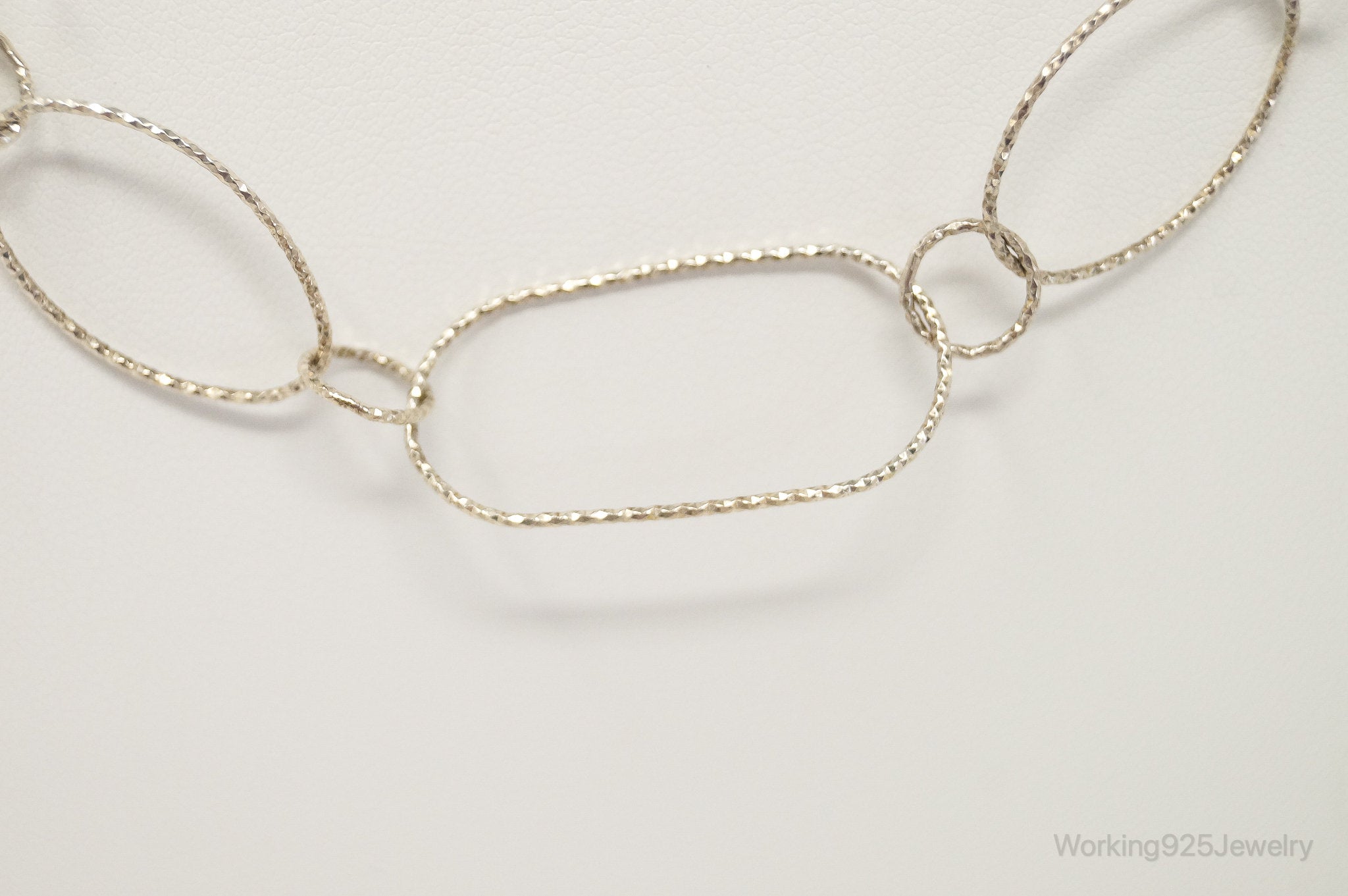 Long Designer Silpada Oval Link Textured Sterling Silver Necklace | Jewelry > Necklaces > Pendants | Wiccan Center