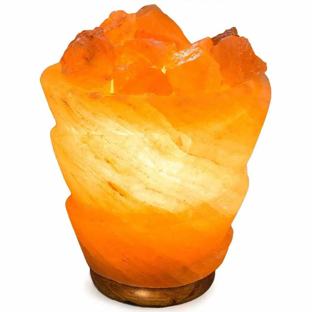 Funnel w/ Chunks Salt Lamp - 9.5" avg. - Cord, Bulb, Dimmer | | Wiccan Center